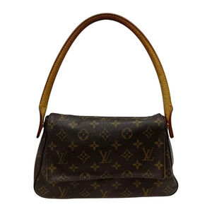 LOUIS VUITTON Monogram Looping Handbag Brown